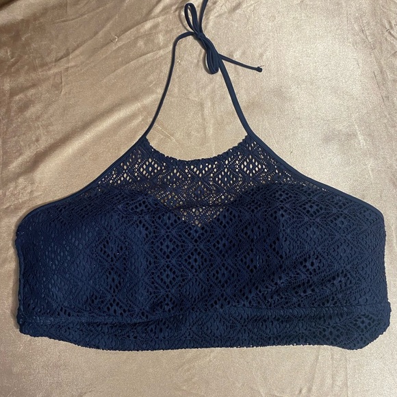 Torrid Black Halter Bikini Top with Textured Design - Picture 4 of 11